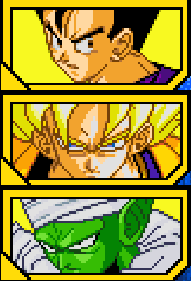 Gohan Ado et Goku Super Saiyan et Piccolo