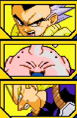 Gotenks Boo et Vegeta Super Saiyan